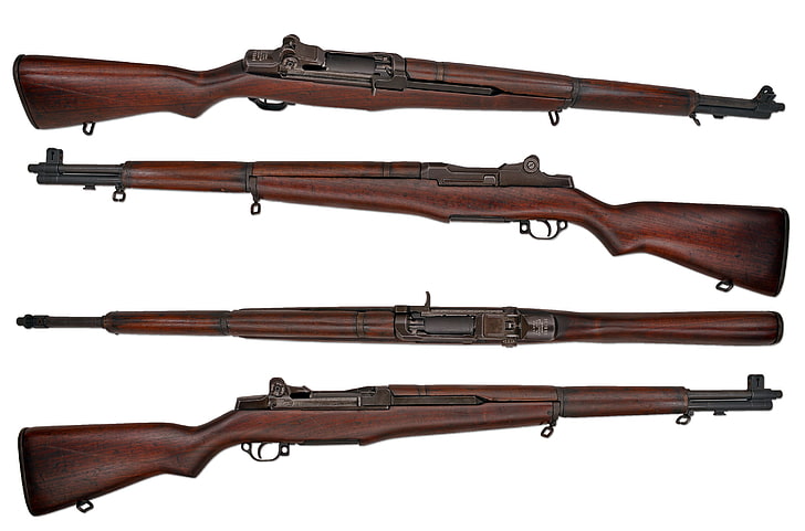 brown rifle collage, weapons, rifle, self-loading, M1 Garand, HD wallpaper