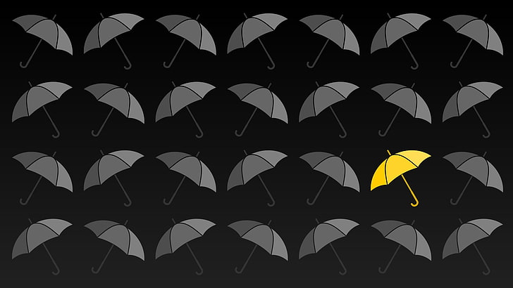 Schwarzweiss-Sterndruckgewebe, wie ich Ihre Mutter traf, Regenschirm, gelber Regenschirm, Ted Mosby, Barney Stinson, HD-Hintergrundbild