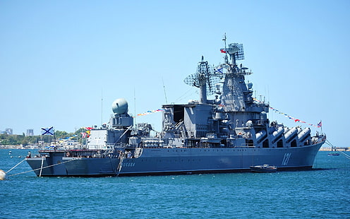 Okręty wojenne, rosyjski krążownik Moskwa, krążownik, marynarka wojenna, okręt wojenny, Tapety HD HD wallpaper