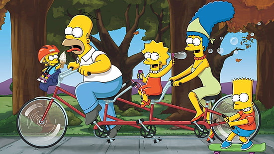 Die Simpsons, Bart Simpson, Homer Simpson, Lisa Simpson, Maggie Simpson, Marge Simpson, HD-Hintergrundbild HD wallpaper