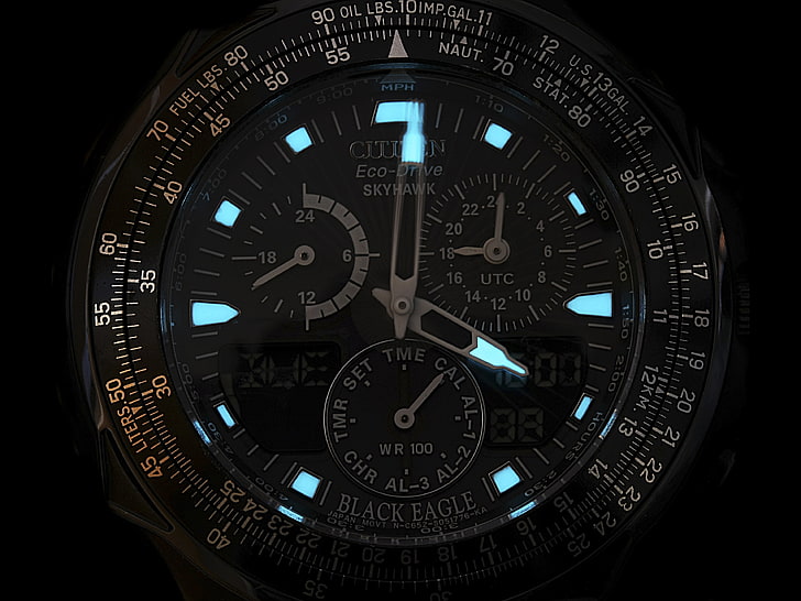 นาฬิกาโครโนกราฟสีดำนาฬิกา Black Eagle Citizen, วอลล์เปเปอร์ HD