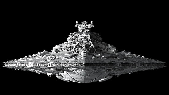 полутоновое фото космического корабля, звездные войны, звездный разрушитель, HD обои HD wallpaper