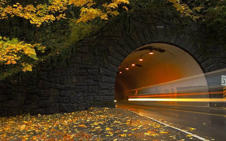 landscape, tunnel, End of Tunnel, pagemaster, HD wallpaper
