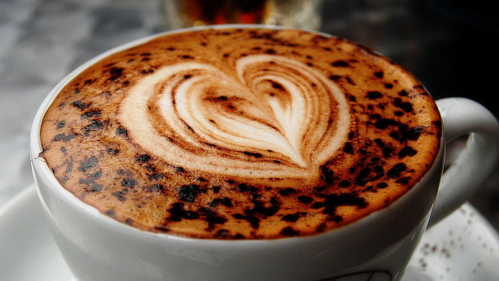 coffee, cappuccino, cup, HD wallpaper