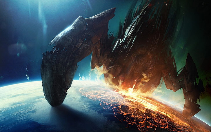 capa de jogo alienígena, arte digital, ficção científica, arte espacial, apocalíptico, HD papel de parede