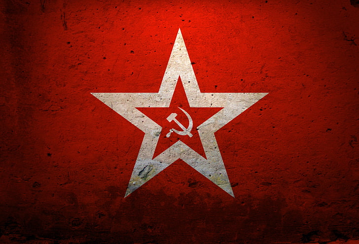 logo dell'Unione Sovietica, rosso, stella, URSS, falce e martello, Sfondo HD