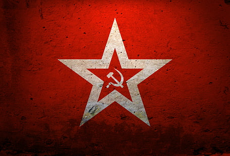 soviet union logo, red, star, USSR, the hammer and sickle, HD wallpaper HD wallpaper