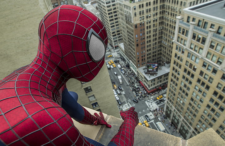 Spider-Man, roof, the city, fiction, street, comic, The Amazing Spider-Man, Andrew Garfield, New spider-Man, HD wallpaper