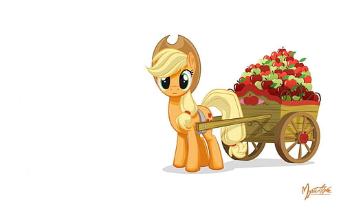 My Little Pony Applejack Cartoon, мой маленький пони персонаж иллюстрации, маленький, пони, applejack, мультфильм, HD обои HD wallpaper