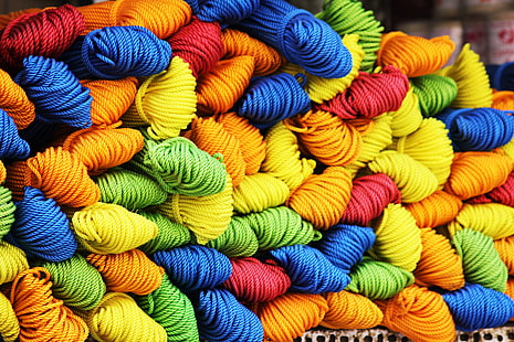 yarn lot, yarn, thread, colorful, HD wallpaper HD wallpaper