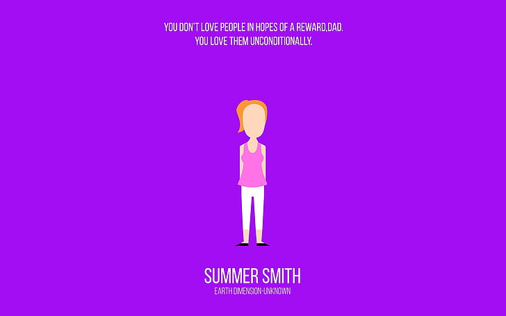Summer Smith Kunstwerk, Rick und Morty, Minimalismus, Cartoon, Summer Smith, HD-Hintergrundbild
