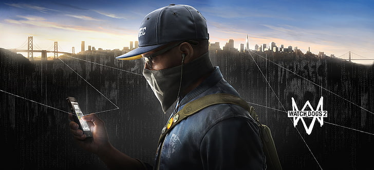 Watch Dogs 2 digital wallpaper, Ubisoft, San Francisco, Game, Phone, Marcus, Marcus Holloway, Watch Dogs 2, DedSec, HD wallpaper