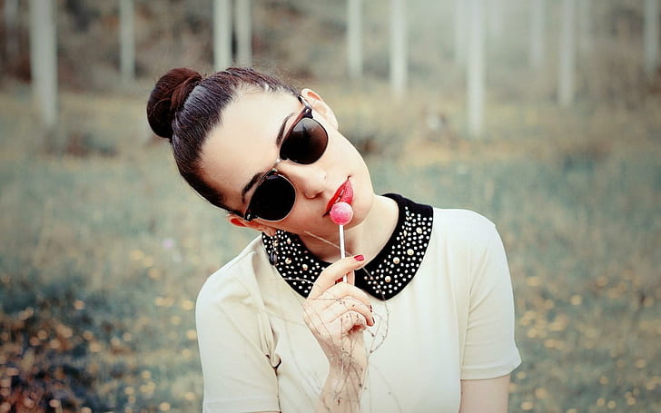 Girl Lollipop Mood, girl, lollipop, mood, HD wallpaper