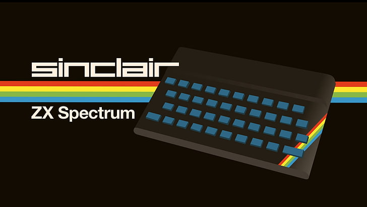 teknologi, komputer Retro, Zx Spectrum, minimalis, teks, latar belakang sederhana, Wallpaper HD