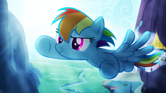 برنامج تلفزيوني ، My Little Pony: الصداقة هي السحر ، My Little Pony ، Rainbow Dash ، Vector، خلفية HD HD wallpaper