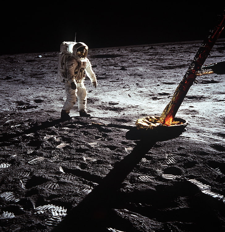 бял костюм на астронавт, Аполон, Луна, космос, HD тапет, тапет за телефон