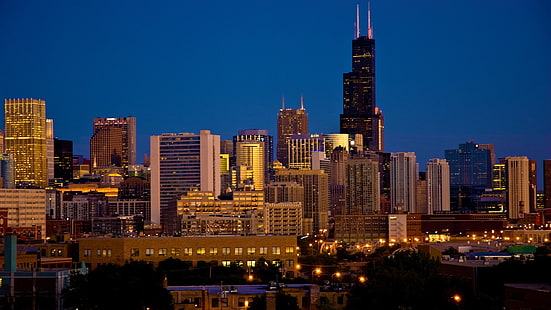 cityscape, Chicago, Wallpaper HD HD wallpaper