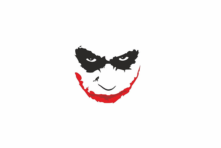 A arte vetorial de Joker, Joker, vermelho, preto, olhos, resumo, Batman, minimalismo, rosto, HD papel de parede