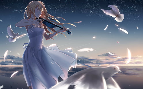 shigatsu wa kimi no uso, kaori miyazono backgrounds, violin, Woman, Background Ultra HD 4K, HD wallpaper HD wallpaper