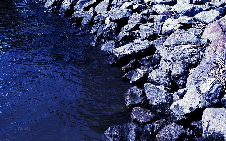 pierres, nature, eau, Fond d'écran HD