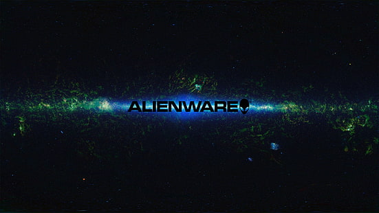 Alienware-logotyp, utrymme, Alienware, logotyp, PC-spel, HD tapet HD wallpaper