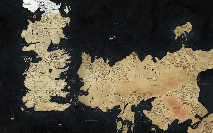 Game of Thrones Song of Ice and Fire Map Westeros HD, แฟนตาซี, เกม, ไฟ, น้ำแข็งและบัลลังก์เพลงแผนที่เวสเทอรอส, วอลล์เปเปอร์ HD