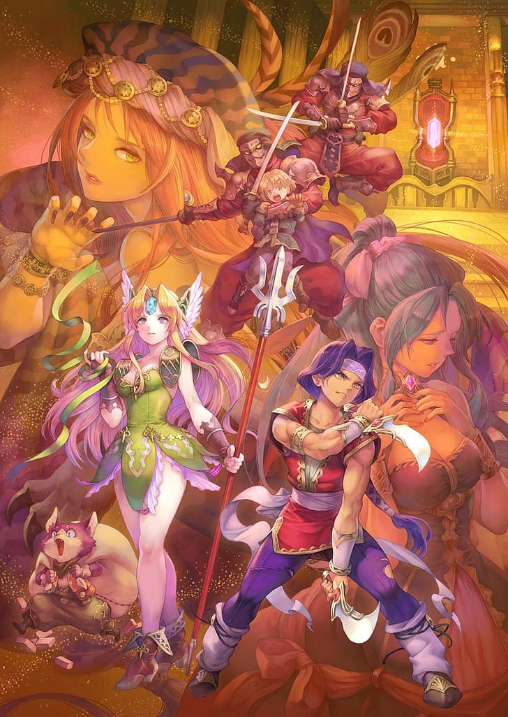Trials of Mana, artwork, video game characters, HD wallpaper