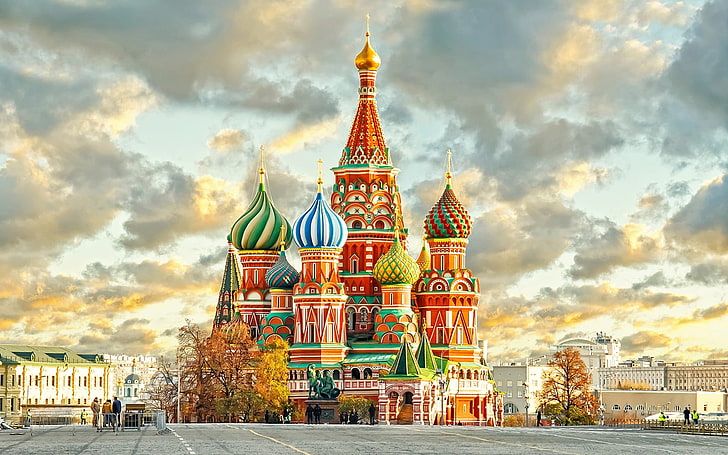 Katedral Saint Basil, Moskow Rusia, Rusia, fotografi, kota, Moskow, Kremlin, Wallpaper HD