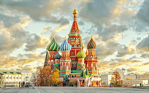 Катедралата Свети Василий Москва Русия, Русия, фотография, град, Москва, Кремъл, HD тапет HD wallpaper