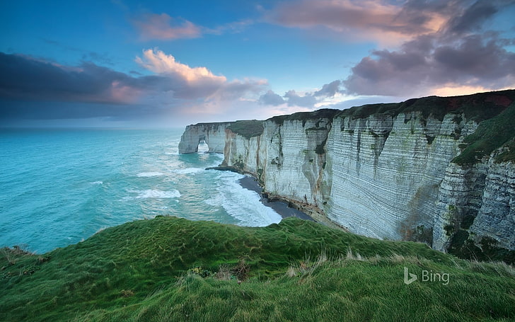 Normandy Cliff of Etretat France 2017 Bing Wallpap .., Sfondo HD