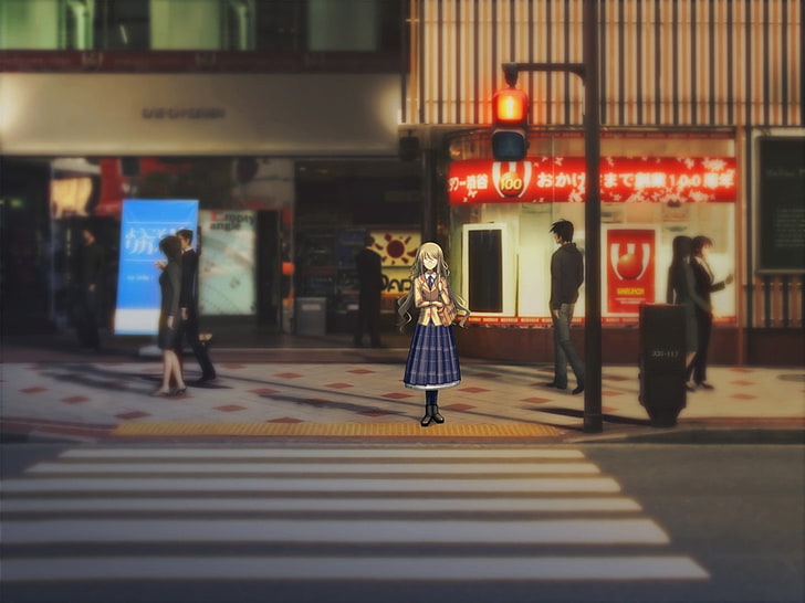 Chaos;Head, anime, school uniform, Kusonoki Yua, anime girls, HD wallpaper