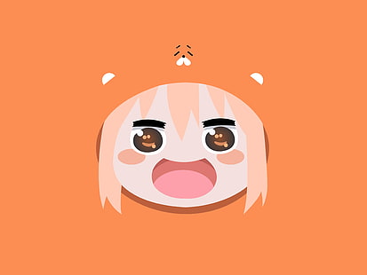 anime, anime girls, Himouto!Umaru-chan, Doma Umaru, minimalisme, fond simple, Fond d'écran HD HD wallpaper