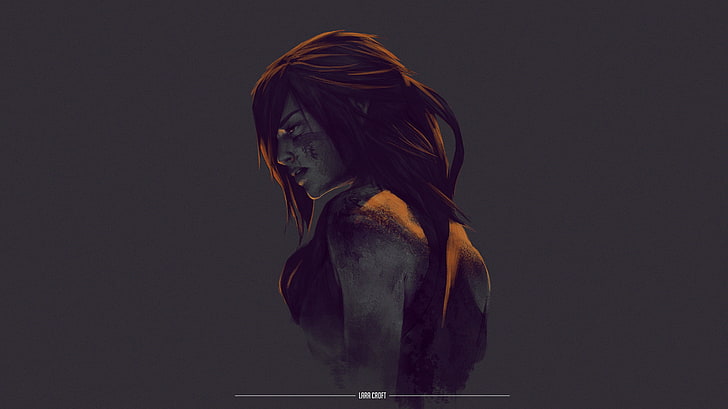 Lara Croft, tomb raider  2018, minimalism, woman in black, women, video games, Shadow of the Tomb Raider, Lara, HD wallpaper