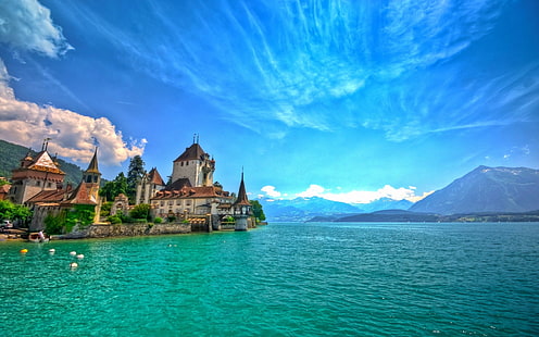 Боденско езеро, известно като Бодензее, Германия, лято, тапет 2880 × 1800, HD тапет HD wallpaper
