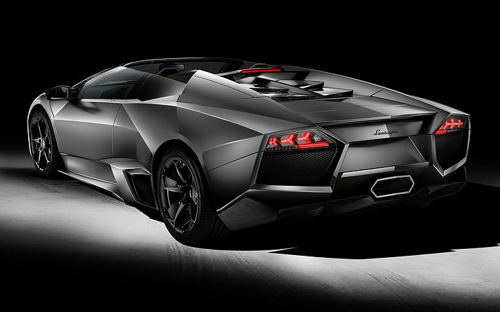 gray Lamborghini sports car, Lamborghini, Roadster, sports car, reventon, HD wallpaper