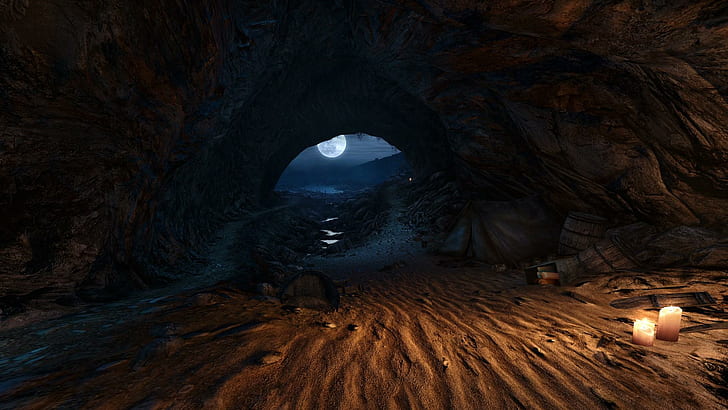Дорогая Эстер Скриншот 1, таинственный, фэнтези, дорогой Эстер, пещера, луна, жуткий, игры, HD обои