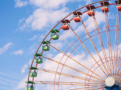 Ferris Wheel putih, ferris wheel, objek wisata, langit, Wallpaper HD HD wallpaper