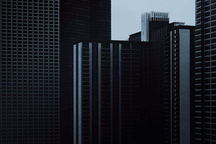 검은 색과 회색 타워 팬, 건물, 건축, HD 배경 화면
