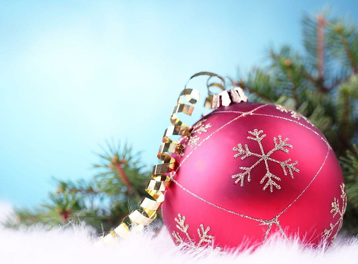 рождественские украшения, воздушный шар, украшения, нить, иголки, крупный план, рождественские украшения, воздушный шар, украшения, нить, иголки, крупный план, HD обои