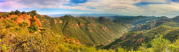 緑の山の空撮、ハイキング、サンタモニカ山、パノラマ、空撮、緑の山、牧場、マリブ、砂岩のピーク、骨の多い、尾根、セラーノ、谷、iphone、カリフォルニア、iphone4、山、自然、風景、秋、風景、屋外、森、空、山のピーク、丘、旅行、木、自然の美しさ、 HDデスクトップの壁紙