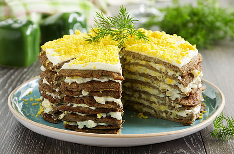 Torte mit Pulver bestreuen, Essen, Kuchen, Dessert, HD-Hintergrundbild HD wallpaper