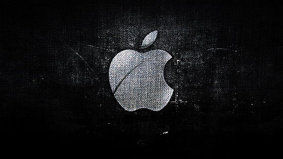 logo szarego jabłka, szare, czarne, jabłko, logo, nadgryzione jabłko, Tapety HD HD wallpaper