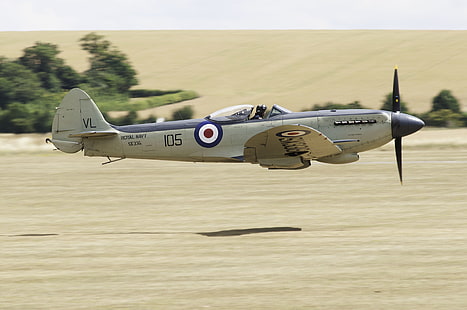 fighter, the plane, British, deck, during the Second world war, Supermarine Seafire, F.XVII, HD wallpaper HD wallpaper