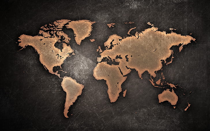 خريطة العالم ، القارات ، التصميم الإبداعي ، العالم ، الخريطة ، القارات ، التصميم الإبداعي، خلفية HD