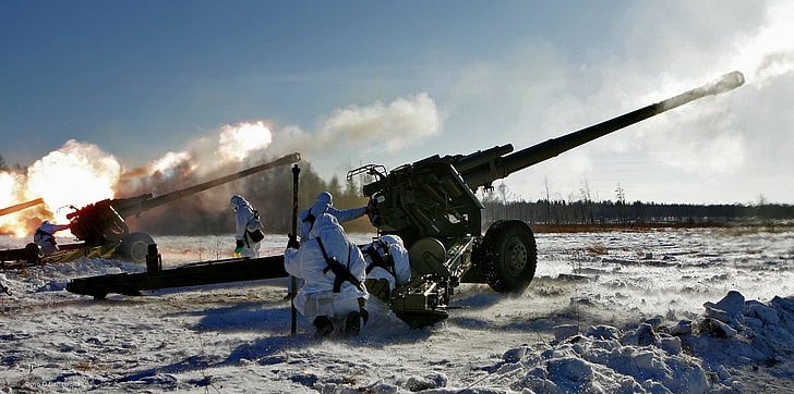 военни, руска армия, артилерия, HD тапет
