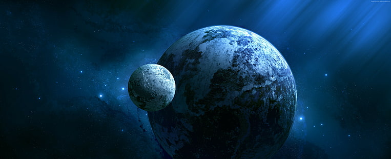 Kepler-452b, экзопланета, планета, космос, звёзды, ультра HD, HD обои HD wallpaper