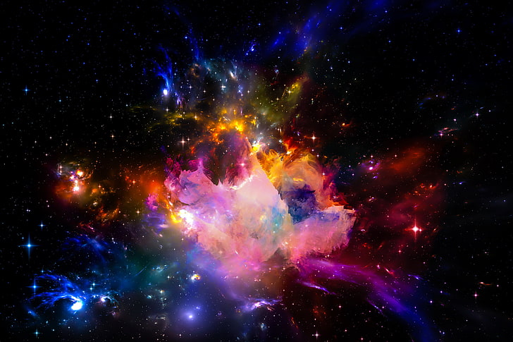 illustration d'explosion d'étoiles, espace, étoiles, l'univers, univers, fond, astral, Fond d'écran HD