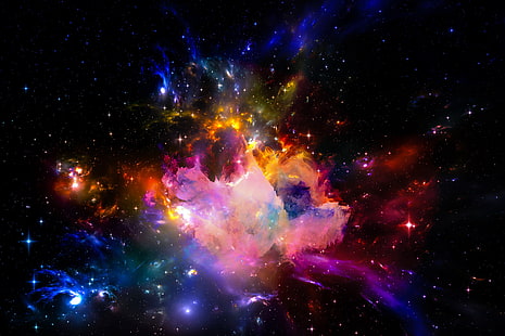 ilustrasi ledakan bintang, ruang, bintang, alam semesta, Alam Semesta, latar belakang, astral, Wallpaper HD HD wallpaper