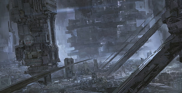 Schuld !, futuristische, futuristische Stadt, Anime, Science-Fiction, HD-Hintergrundbild HD wallpaper