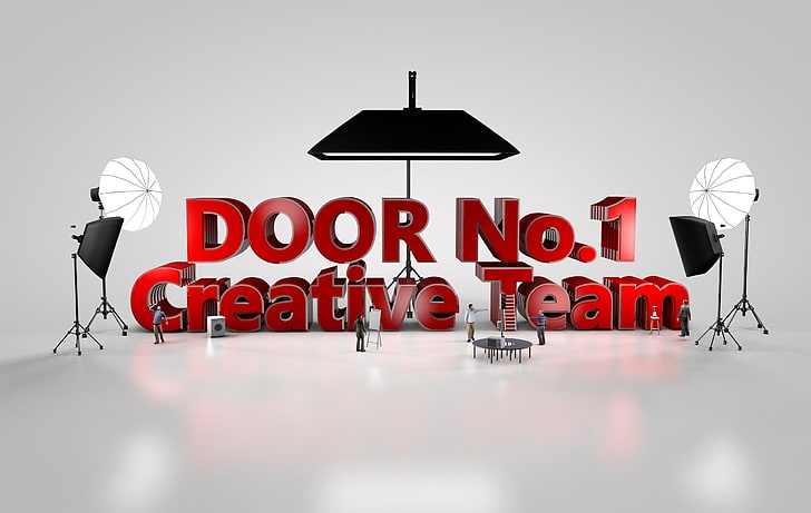 ドア、チーム、創造性、3D、 HDデスクトップの壁紙